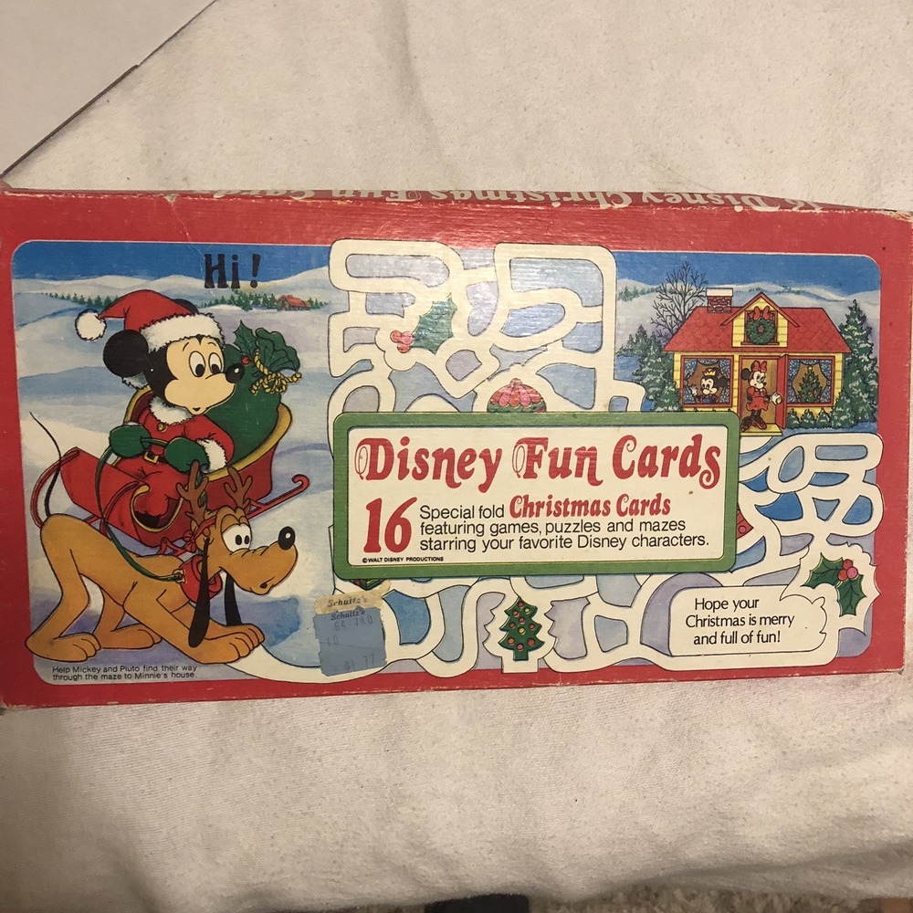 Disney Christmas Card VNT Folding Cards Envelopes Are Old. 27 Disney & 5 Others